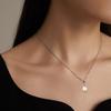 Collar de perlas de circonita de plata s925, cadena de clavícula ligera de lujo, colgante femenino, comercio exterior, venta al por mayor transfronteriza, joyería de plata, procesamiento.