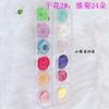 Serie de Flores Secas para Manicura Gipsofila Flor Seca Grande 12 Colores Margarita Pequeña Hoja Verde Embellecida Pino y Ciprés Perenne Caja de Diamantes Set
