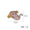 Calcomanías de Tela Bordadas Gato de Dibujos Animados Calcomanías Autoadhesivas Parche sin Costuras Accesorios de Ropa de Dibujos Animados Decoración de Ropa para Niños Bordado al por Mayor
