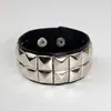 Pulseira Transfronteiriça Europeia e Americana Punk Quadrada Pulseira de PU Feminina Personalizada Rebite Moda Casual Acessório de Pulseira