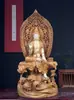 Garrafa de Água Pura de Madeira de Cânfora, Escultura em Madeira de Guanyin, Ornamento de Escultura em Raiz, Oferendas de Templo, Estátuas de Buda, Estátuas de Divindades, Manjushri, Samantabhadra