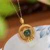 Yilu plata S925 plata de ley chapado en oro jaspe Hetian colgante retro billetera personalizada Buda bebé Ruyi colgante para mujer