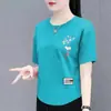Excedente de Comercio Exterior Transfronterizo, Marca Grande, Etiqueta Cortada, Camisetas de Manga Corta para Adultos Mayores, Blusas Casuales Talla Grande Estilo Mamá