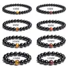 Pulsera Retro de Obsidiana Youjia Jewelry para Hombre Pulsera Personalizada Retro de Piedra Ojo de Tigre con Cuentas Puesto Venta al por Mayor de Artículos Pequeños