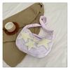 Bolso dumpling bandolera de lona para mujer, bolso retro casual coreano japonés simple para axila, bolso de hombro de tela de nailon