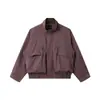 Yidao Vintage Outono 2026 Nova Jaqueta Japonesa Retrô com Gola Alta Masculina Solta com Bolsos Grandes Jaqueta Curta de Trabalho