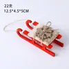 Nuevo Adorno de Trineo de Artesanía Navideña de Madera Decoración Nórdica para el Hogar Decoración Colgante de Peluche Colgante de Tablero de Trineo de Copo de Nieve