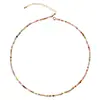Accesorios para Collar de Turmalina Dopamina Natural para Mujer Cadena de Clavícula de Lujo Ligero Nicho Joyería de Collar con Cuentas de Colores