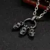 TEMU SHEIN Colgante de Collar con Calavera Negra para Hombre Colgante Plata Tailandesa Personalidad Joyería Vintage