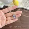 O Popular Colar de Glicínias Monet do Xiaohongshu é Claro e Delicado, Luxuoso, de Alta Qualidade, Design de Nicho, Corrente para Clavícula para Mulheres
