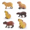 Conjunto de 6 Peças de Miniaturas de Capivara Figuras Realistas de PVC de Capivaras em Diferentes Poses Brinquedos Educacionais de Animais para Crianças Decorações da Vida Selvagem para Maiores de 3 Anos
