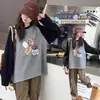 Camiseta Interior Gruesa para Niñas para Otoño e Invierno 2025, Nueva Ropa Estilo Coreano para Niñas Mayores, Prenda Térmica Cepillada de Colores Bloqueados para Niños