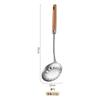 Utensílios de Cozinha Domésticos de Aço Inoxidável com Cabo de Madeira de Faia Antiescaldante do Fabricante, Colher de Sopa de Grau Alimentício 304, Escumadeira, Espátula de Fritar