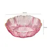Tigela de Frutas de Luxo Leve de Alto Valor Transparente com Borda Dourada para Frutas Secas, Doces, Display para Mesa de Centro da Sala de Estar, Prato de Armazenamento para Mesa de Jantar da Cozinha