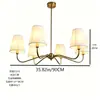 Amazon Wayfair Estilo Americano Moderno Arte de Hierro Tela Dorada Candelabro para Cocina, Sala de Estar, Dormitorio, Comedor
