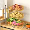 Artefacto de Almacenamiento de Cocina Cesta de Almacenamiento de Verduras Cesta de Verduras para Encimera Estante de Escritorio Piso Verduras Cebolla Jengibre Ajo Extraíble
