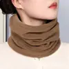 Protector de Cuello Cálido de Polar de Color Sólido, Máscara Resistente al Viento y al Frío para Exteriores, Cubrecuellos, Chaqueta de Plumas, Bufanda de Cuello Falso