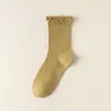 Meias de pelúcia brancas femininas primavera e outono meias finas de algodão femininas meias de renda japonesa fofas jk estilo preppy meias de verão
