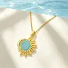 Collar de diseño vintage de luna y sol estilo europeo y americano transfronterizo, estrella y luna brillan juntas, diseño de nicho, accesorios de diamantes completos para mujer