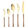 Juego de Cubiertos de Acero Inoxidable Estilo Retro con Patrón de Mármol, Estilo Occidental: Cuchillo, Tenedor, Cuchara, Cuchara de Postre, Cuchillo para Filete, Cucharilla de Café