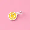 Cuentas Separadoras Cara Sonriente de Plata S925 Accesorios de Pegamento Cuerda de Cuentas Tejida a Mano DIY Pulsera Material de Joyería de Cuentas Sueltas Coloridas