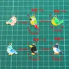 6 Tipos de Accesorios para Joyería DIY de Aleación Serie Animales Oro Kc Colgantes Esmaltados Encantos Lindos de Pájaros y Loros Multicolor