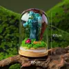 Prismas de cristal natural al por mayor, adornos de cúpula de cristal con flores eternas, prismas hexagonales de cristal, flores secas DIY hechas a mano, plantas en maceta estilo bosque