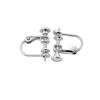 Clip para oreja al por mayor de fábrica, convertidor ajustable elástico de tornillo para aretes con anillo colgante, soporte para perla tipo cuenco, pin de tornillo, clip para oreja