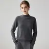 Suéter de cashmere com gola alta, novo estilo de inverno para mulheres, base lisa, justo, macio, de tricô, suéter curto