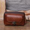 Cinturón de cuero de suministro horizontal de tres capas con cierre, riñonera de cuero para hombre, riñonera de cuero para teléfono móvil, pequeña bolsa con cremallera opcional multicolor
