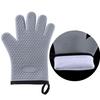 Luvas Acolchoadas de Algodão com Cinco Dedos Anti-Queimadura para Forno e Micro-ondas, Protetores de Mão com Isolamento Térmico, Luvas de Silicone para Assar de Camada Dupla Antiderrapantes Resistentes a Altas Temperaturas