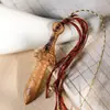 Pingente Esculpido em Madeira de Jujuba Fulminada, Sino Espada das Sete Estrelas, Fivela de Segurança do Espírito da Montanha, Ornamento Decorativo, Artesanato em Madeira Trançada Nó da Paz