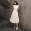 Vestido de Noche 2026 Estilo Nuevo Se Puede Usar Casualmente Blanco Socialite Sencillo y Elegante Vestido de Longitud Media Vestido de Banquete para Mujeres