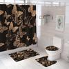 Cortina de baño serie mariposa, cortina de ducha decorativa, alfombrilla absorbente para el suelo, alfombra de inodoro, tapiz de poliéster con impresión digital