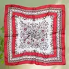 Pañuelo de Seda 90 para Mujer, Pañuelo Cuadrado de Satén con Tacto de Alta Gama, Versátil Bufanda de Cuello Profesional de Moda Coreana, Pañuelo para la Cabeza, Chal Estampado Vintage