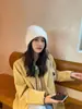 Gorro de Punto de Pelo de Conejo para Mujer en Invierno, Gorro Pequeño de Lana con Terciopelo para Mantener el Calor, Gorro Pullover Cortavientos para Ciclismo Fabricante Venta al por Mayor
