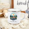 Taza de Esmalte con Borde Plateado Creativa Estilo Anime, Uso Doméstico Personalizado, Logo Personalizable, Taza de Cerámica de 350ml, Taza de Agua Ecológica