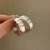 Nuevos pendientes de aro con lunares cepillados, estilo minimalista para mujer 2026, pendientes de alta gama, lujo ligero, versátiles, elegantes y con estilo