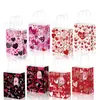 BD230 Comercio Exterior Día de San Valentín LVOE Rojo y Negro Amor Pareja Fiesta Dulces Regalo Bolsa de Papel Kraft Portátil