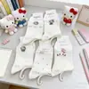 Meias 3D Brancas da Hello Kitty para Mulheres, Meia-Calça Respirável Absorvente de Suor Antiodor para Primavera e Verão, Meias Longas Versáteis Fofas para Estudantes