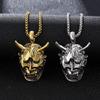 Collar de máscara de fantasma de marca japonesa de moda, estilo retro punk hip-hop, con cuerno Domingy Prajna y cara de fantasma.