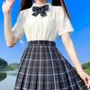 Camisa Básica de Verão Off-White de Manga Curta Uniforme JK Original Top Japonês Versátil Curto
