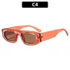 Gafas de sol de estilo nuevo europeo y americano con montura cuadrada irregular de dos colores, empalme personalizado, protección UV, gafas de celebridad de internet para pasarela