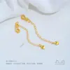 Elefante Pequeño Chapado en Cobre Dorado de 24K, Calabaza, Alas de Mariposa, Cierre de Pez Koi, Cadena de Extensión en Forma de Corazón, Accesorios para Collares DIY Hechos a Mano