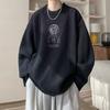 Suéter holgado y perezoso con capucha y cuello redondo de estilo retro americano con diseño de otoño e invierno para hombre