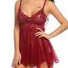 Lencería Erótica de Comercio Exterior Transfronterizo, Lencería Sexy Europea y Americana para Mujer, Camisola Transparente con Abertura Delantera, Venta al por Mayor desde el Fabricante