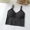 Camisole Esportiva Verão 2023 Roupa Externa Feminina Costas Bonitas Peça Íntima Curta Camisa Básica Slim com Bojo Roupa Íntima