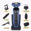 Cabo USB 110V-220V Barbeador Elétrico para Homens com Cabeças de Lâmina Dupla, Barbeador para Carro com Cabeças de Três Lâminas