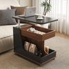 Mesa Lateral de Sofá, Mesa de Chá Pequena, Mesa de Canto de Luxo Leve, Apartamento Pequeno, Mesa de Centro Elevável Móvel, Sala de Estar, Carrinho Doméstico com Rodas