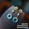 Brincos Vazados de Jadeíta Azul Água Natural Nó Ruyi Fivela de Segurança Brincos Qinan Aquilariae Aquilariae Brincos de Prata 925